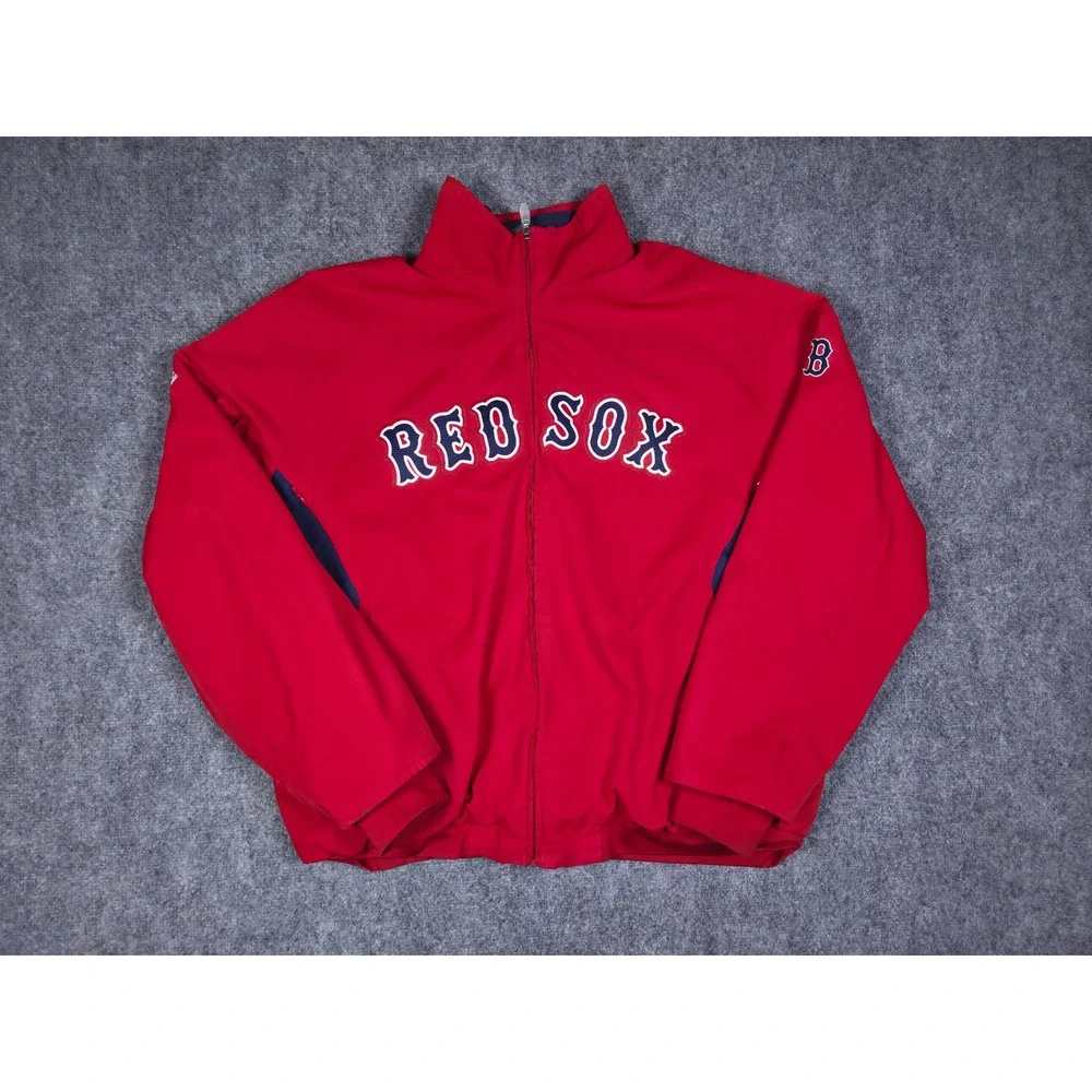 Boston Red Sox Jacket Mens XL Majestic Red Full Zip Therma Base Authentic MLB